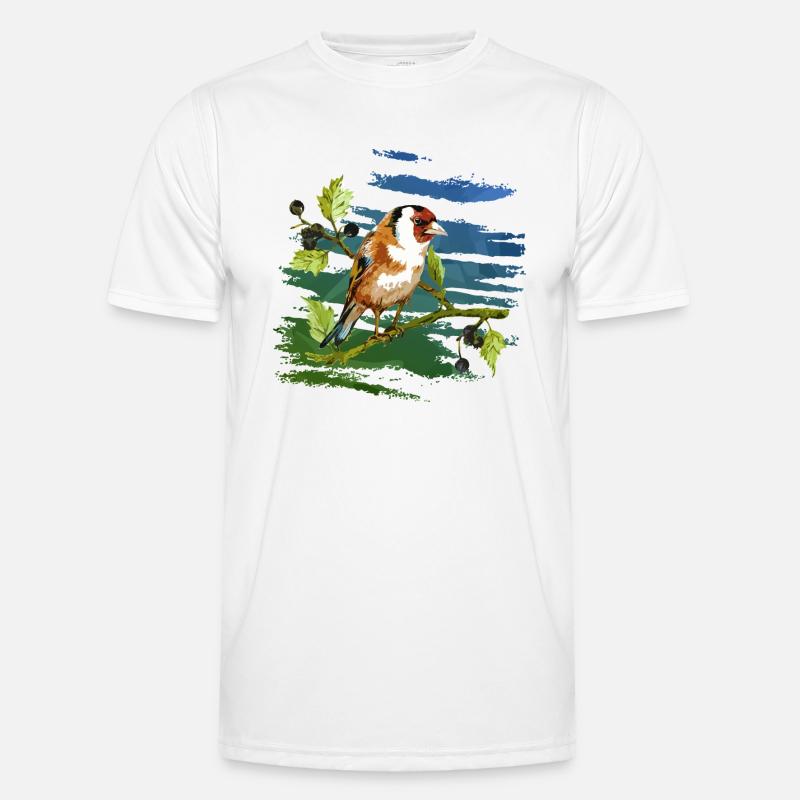 Bunter Vogel - Männer Funktions-T-Shirt - Weiß