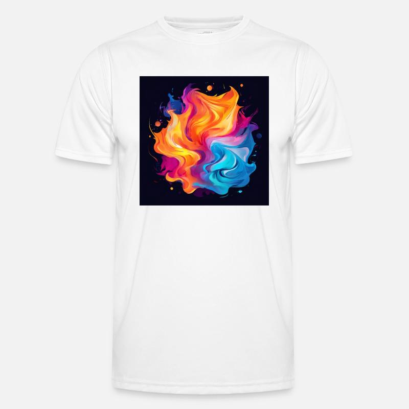 Bunter Wirbel Männer Funktions-T-Shirt