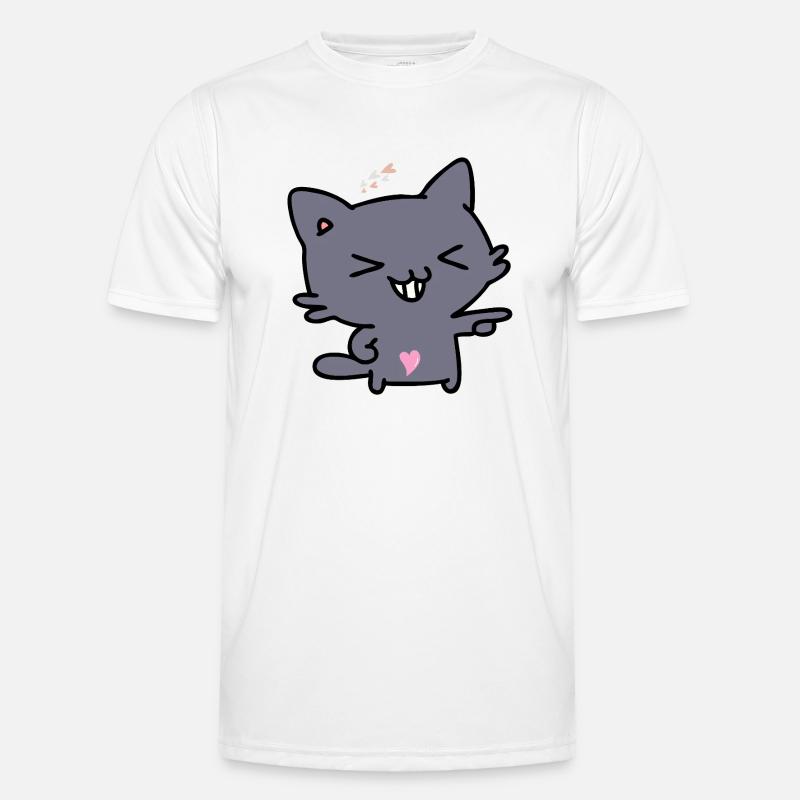Katze Männer Funktions-T-Shirt