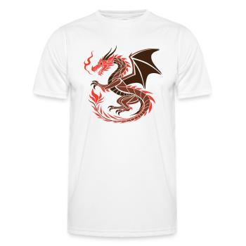 Red Dragon - Fantasy Art - Men's Functional T-Shirt - white - Front - AI Model Male 178 dark (178cm)