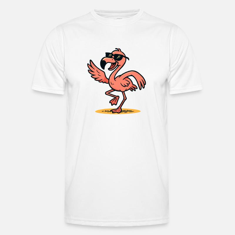 Flamingo Comic dance - Men's Functional T-Shirt - white