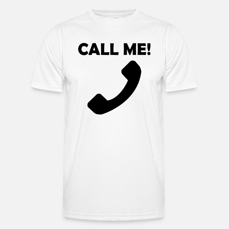 Call me Ruf mich an Telefonhörer Männer Funktions-T-Shirt