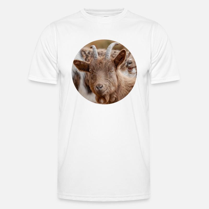 Glückliche Ziege Männer Funktions-T-Shirt