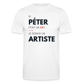 péter - art - artiste - Cadeau Humour - humoristiq - T-shirt sport Homme - blanc - Devant - AI Model Male 178 dark (178cm)