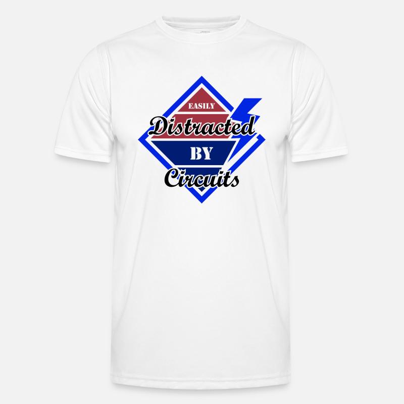 Distracted by Circuits Electronic Engineer - Men's Functional T-Shirt - white