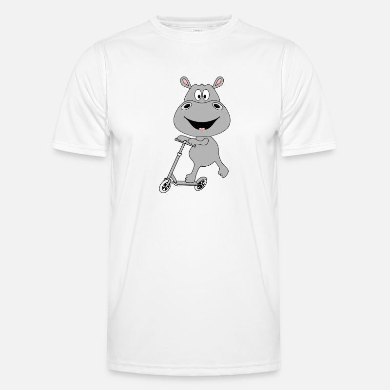 NILPFERD - HIPPO - FLUSSPFERD - ROLLER - TIER - Männer Funktions-T-Shirt - Weiß