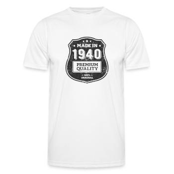 MADE IN 1940 - Men's Functional T-Shirt - white - Front - AI Model Male 178 dark (178cm)