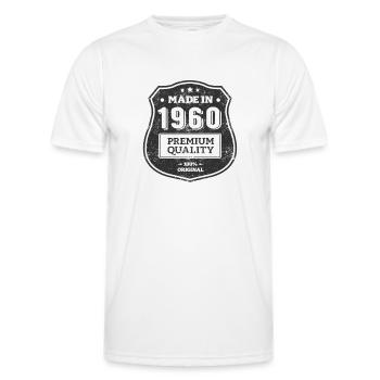 MADE IN 1960 - Men's Functional T-Shirt - white - Front - AI Model Male 178 dark (178cm)