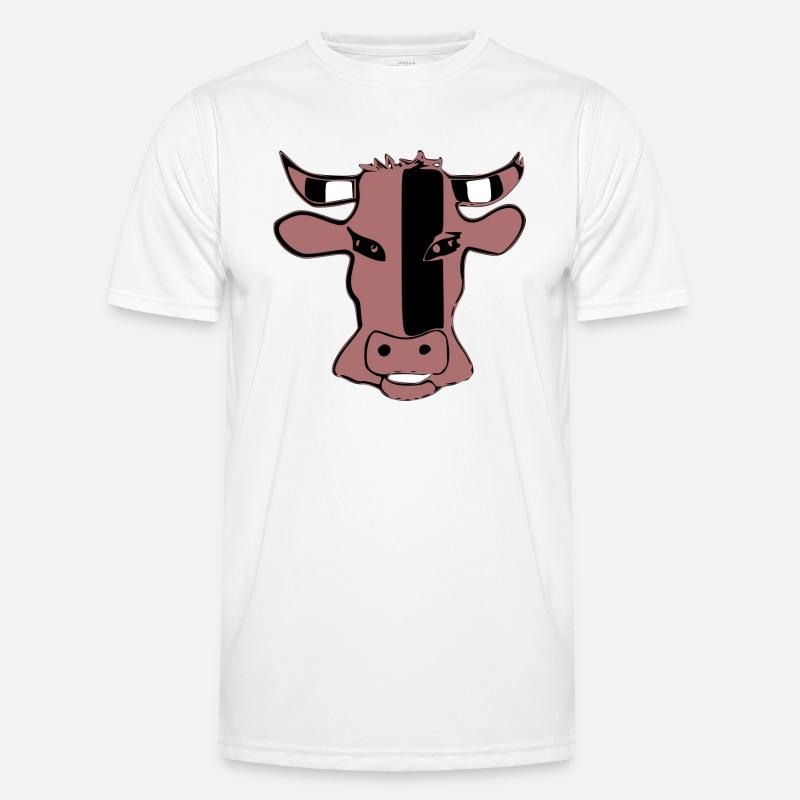 Stylized cow's head - Men's Functional T-Shirt - white