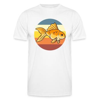 Artsy Goldfish Swimming Aquarium Fish - Men's Functional T-Shirt - white - Front - AI Model Male 178 dark (178cm)