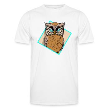 Artsy Owls Wildlife Bird Nature Forest Animals - Men's Functional T-Shirt - white - Front - AI Model Male 178 dark (178cm)