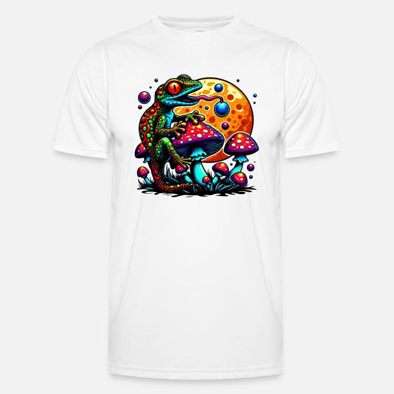 Psychedelic frog with mushrooms Men's Functional T-Shirt