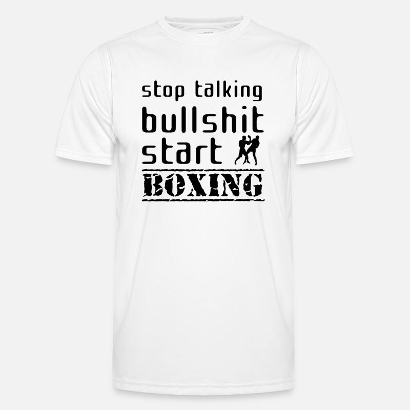 Stop talking bullshit start boxing - Männer Funktions-T-Shirt - Weiß