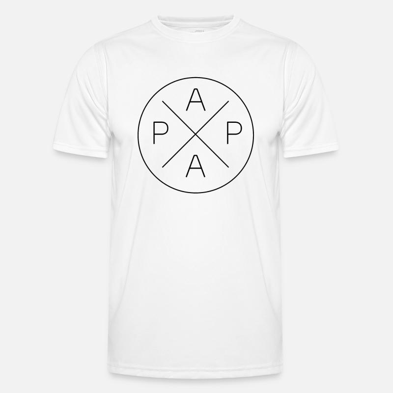 Papa Logo Vater Geburt Geschenkidee - Männer Funktions-T-Shirt - Weiß