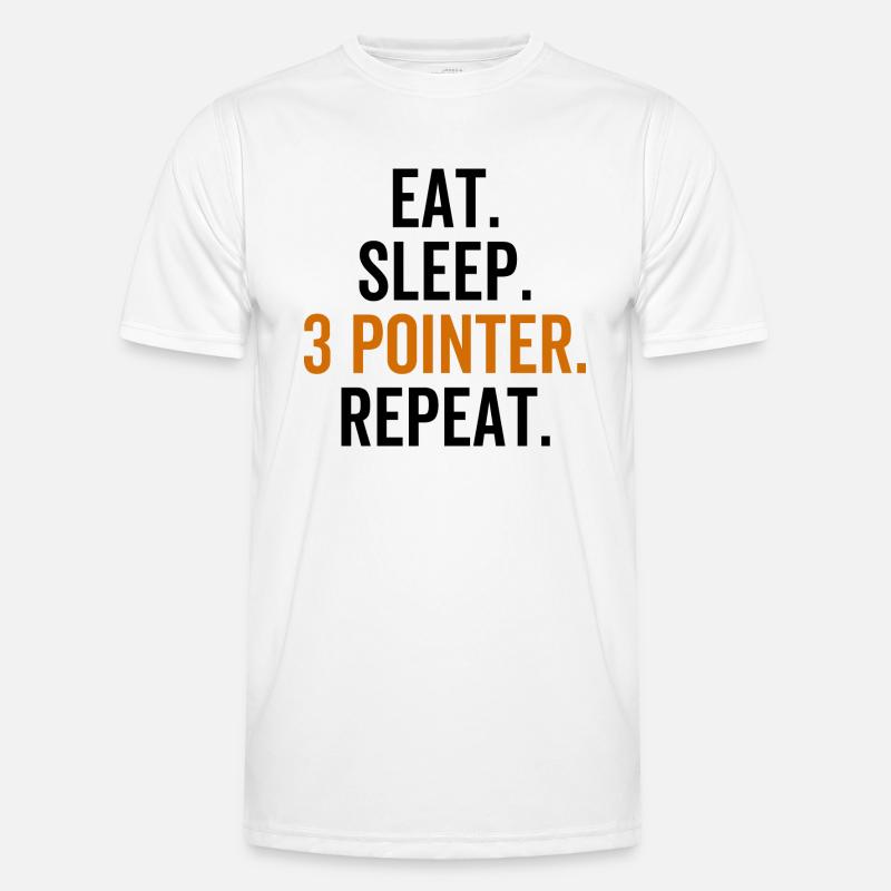 Eat Sleep 3 Pointer Repeat - Men's Functional T-Shirt - white