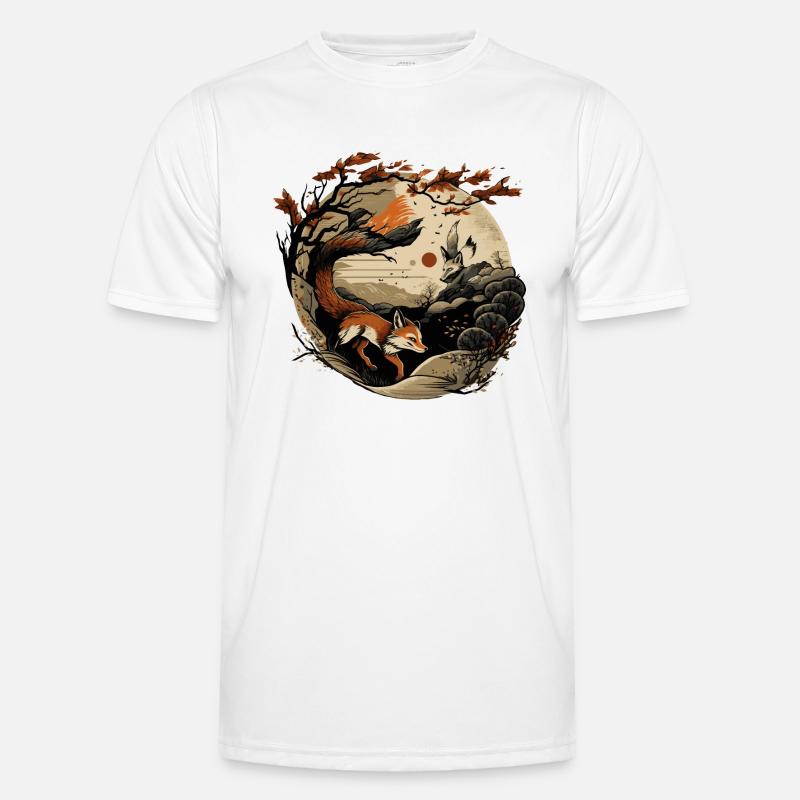 Fuchs 6 - Männer Funktions-T-Shirt - Weiß