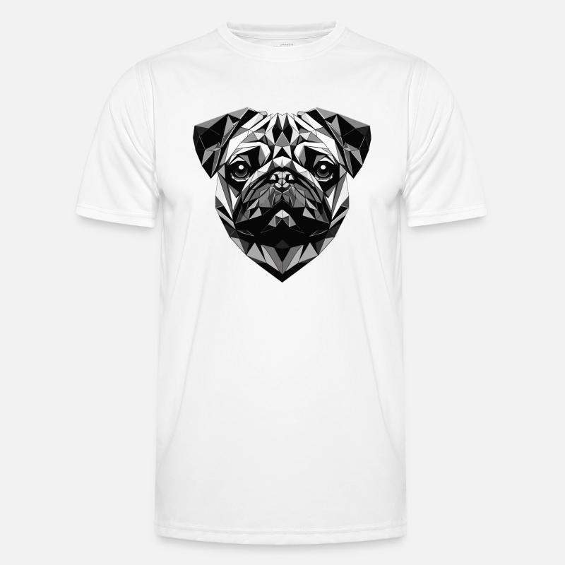 Mops Hund Geometrisch Geschenkidee Männer Funktions-T-Shirt
