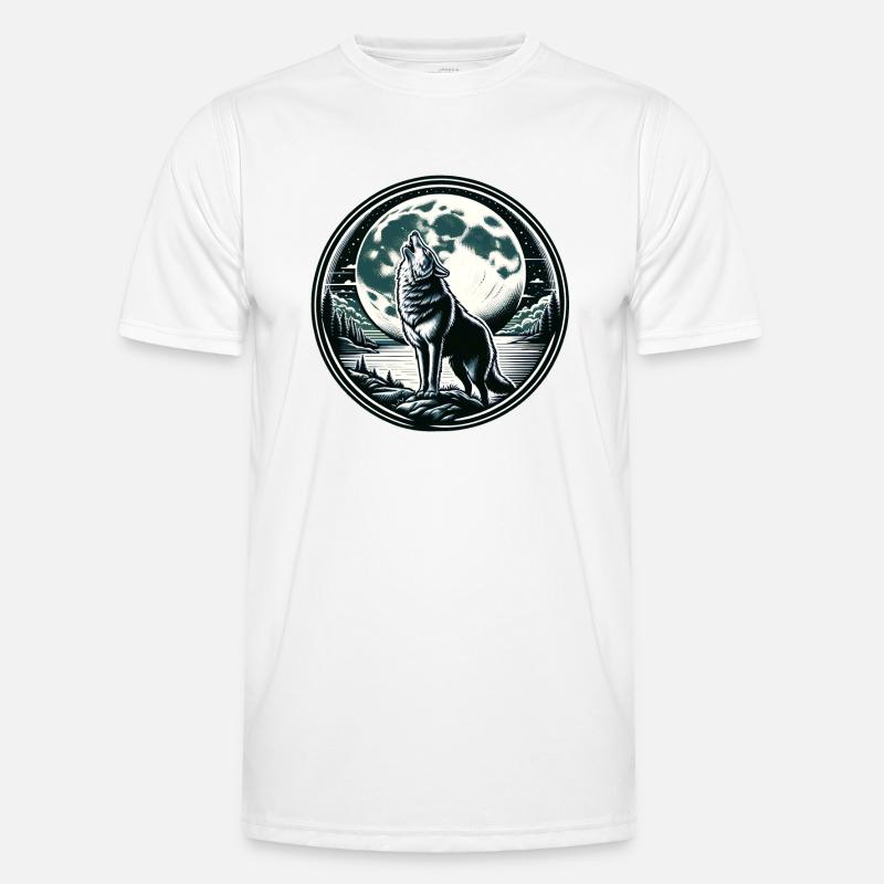 Wolf Mond Werwolf Heulen Männer Funktions-T-Shirt