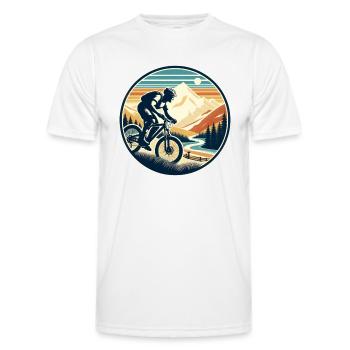 Mountainbiker - Männer Funktions-T-Shirt - Weiß - Vorne - AI Model Male 178 dark (178cm)