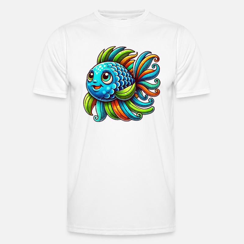 fisch comic - Männer Funktions-T-Shirt - Weiß