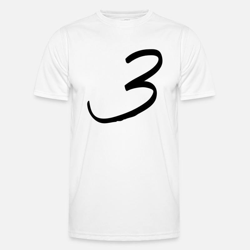 zahl_dani_3 - Männer Funktions-T-Shirt - Weiß