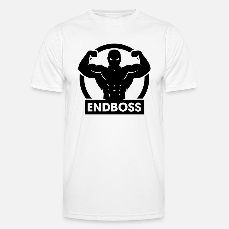 Endboss Bodybuilder - Männer Funktions-T-Shirt - Weiß