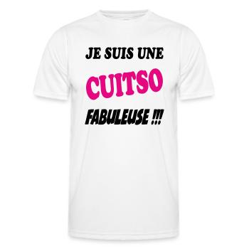Je suis une cuisto fabuleuse !!! - T-shirt sport Homme - blanc - Devant - AI Model Male 178 dark (178cm)