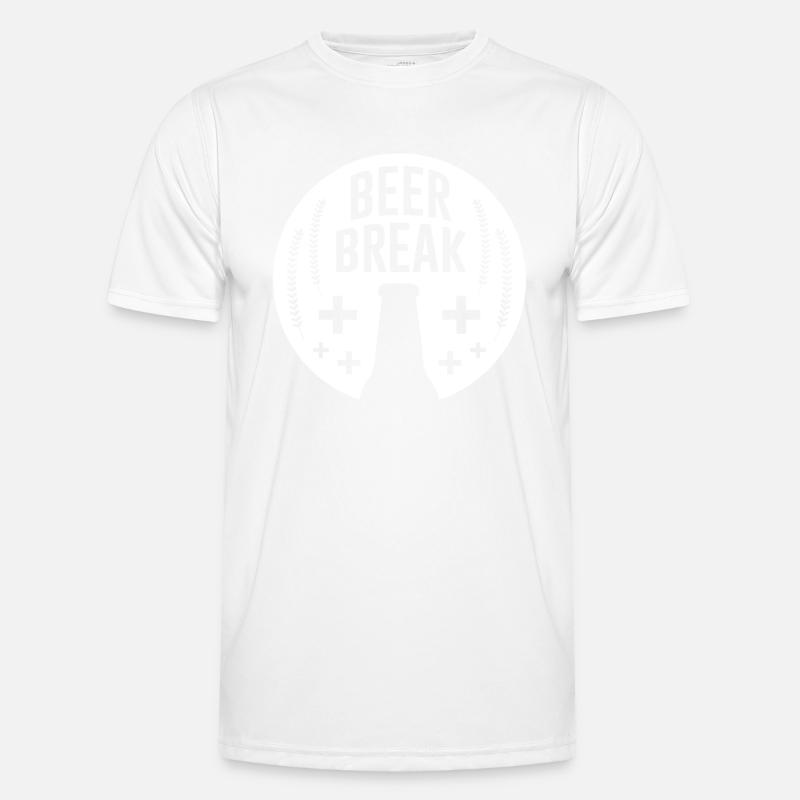 Bierpause - Männer Funktions-T-Shirt - Weiß