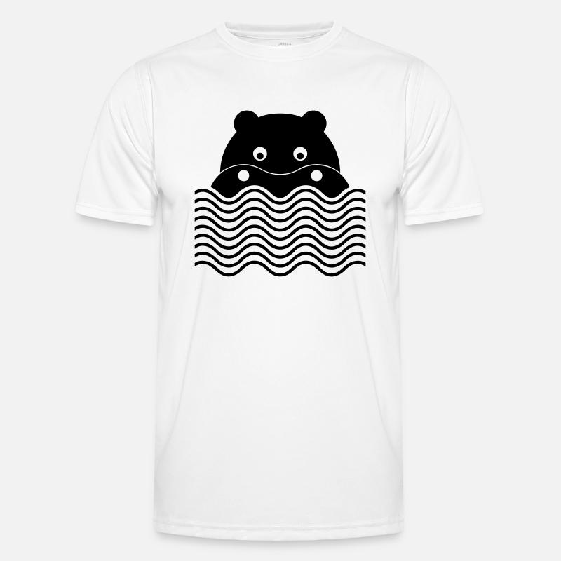 Das Nilpferd - Männer Funktions-T-Shirt - Weiß