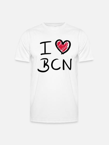 i_love_bcn_f2 - Men's Functional T-Shirt - white