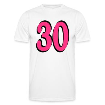 30th Birthday - Men's Functional T-Shirt - white - Front - AI Model Male 178 dark (178cm)
