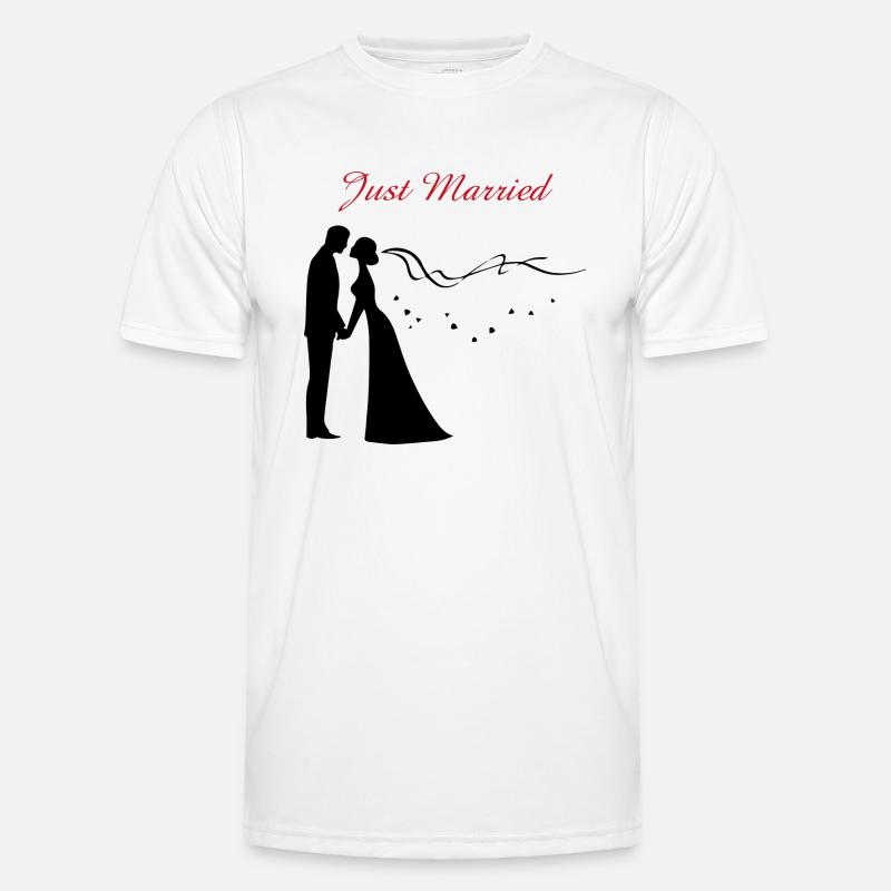 Wedding newlyweds Just Married gift Men's Functional T-Shirt