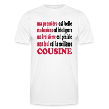 LA MEILLEURE COUSINE 111 - Männer Funktions-T-Shirt - Weiß - Vorne - AI Model Male 178 dark (178cm)