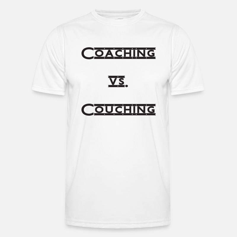 coaching vs. couching - Men's Functional T-Shirt - white