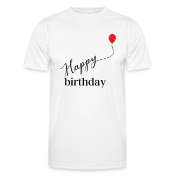 happy birthday - T-shirt sport Homme - blanc - Devant - AI Model Male 178 dark (178cm)