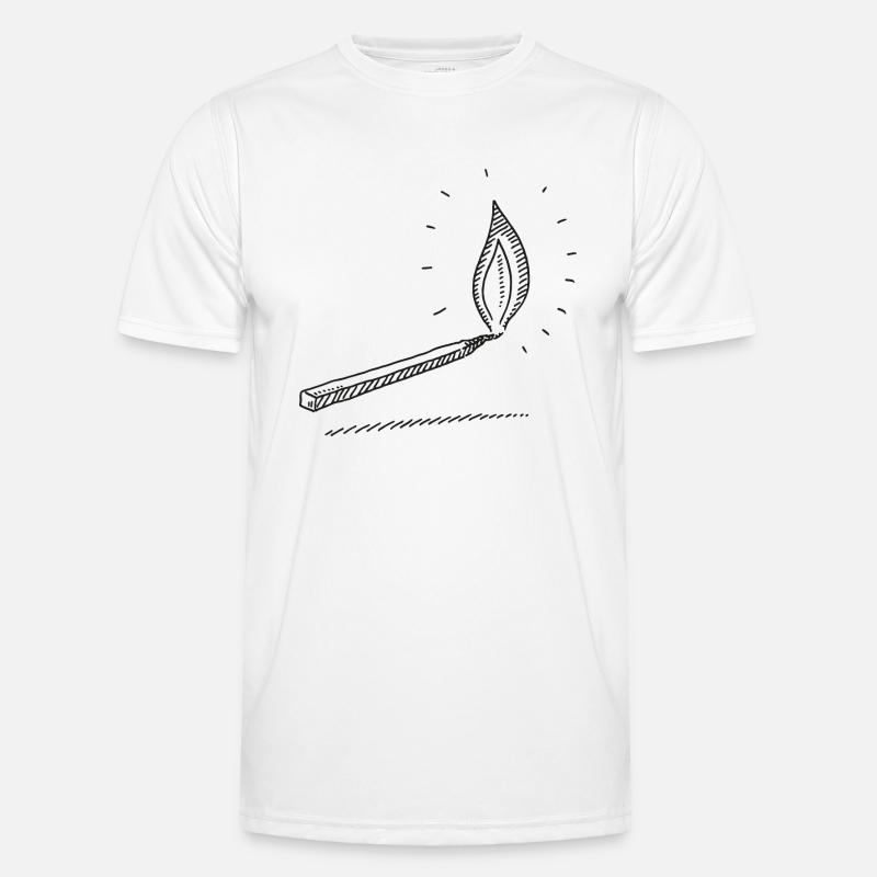 Match Light Fire Symbol - Men's Functional T-Shirt - white