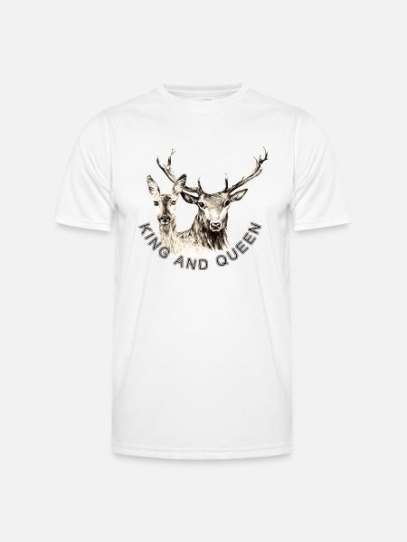 Hirsch - Männer Funktions-T-Shirt - Weiß