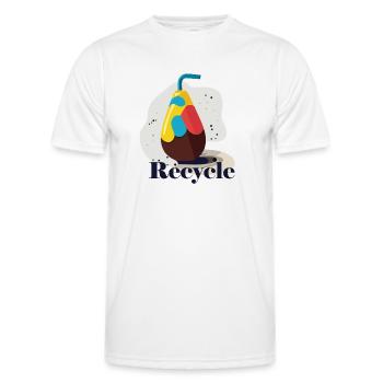 recycle - Men's Functional T-Shirt - white - Front - AI Model Male 178 dark (178cm)