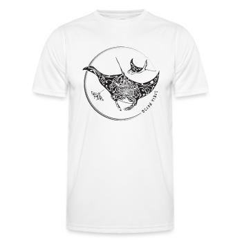 Ray - Desire for the sea, gift, vacation, diving - Men's Functional T-Shirt - white - Front - AI Model Male 178 dark (178cm)