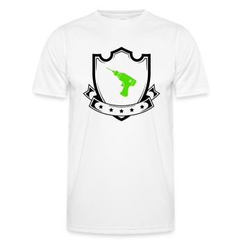 bohrmaschine wappen - Männer Funktions-T-Shirt - Weiß - Vorne - AI Model Male 178 dark (178cm)