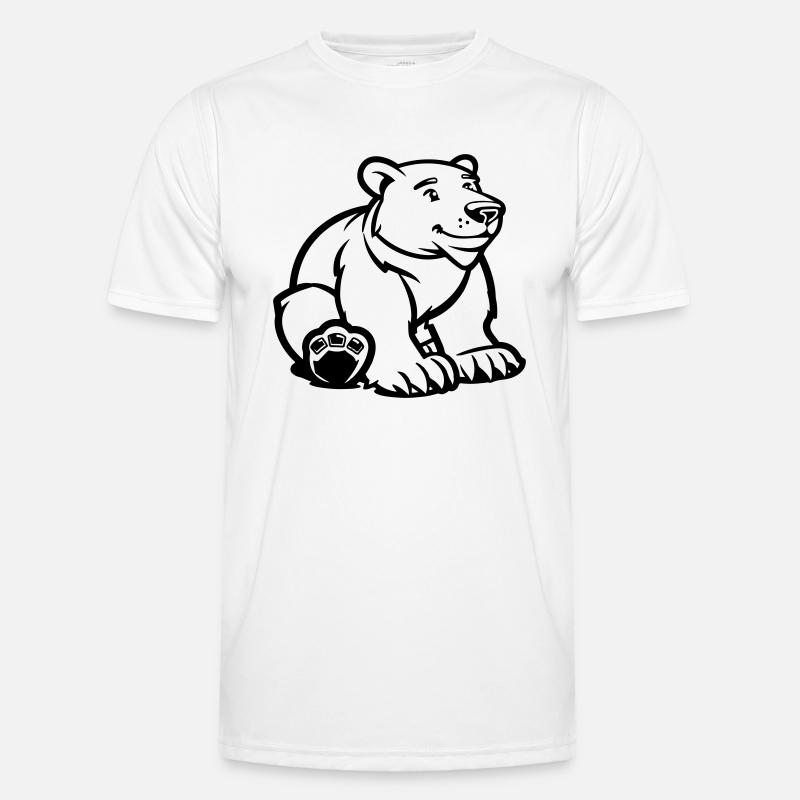 Polar Bear Comic Bear - Men's Functional T-Shirt - white