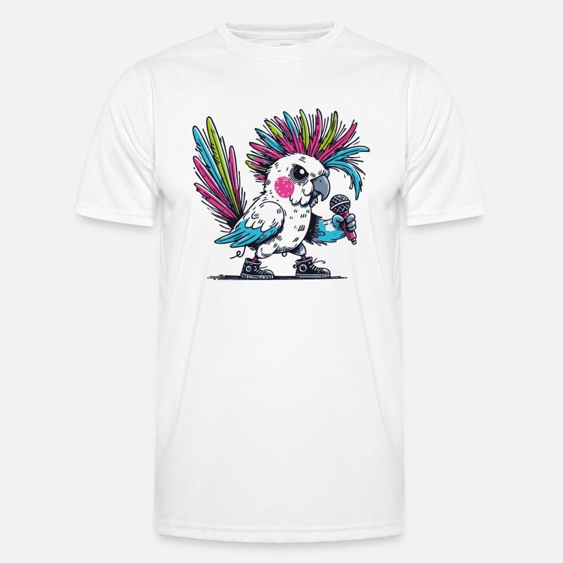 Cacatoès punk avec mohawk T-shirt sport Homme