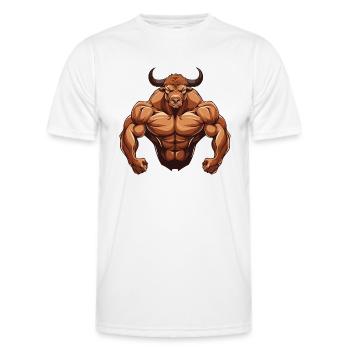 Bull Taurus Muscles Gym - Men's Functional T-Shirt - white - Front - AI Model Male 178 dark (178cm)