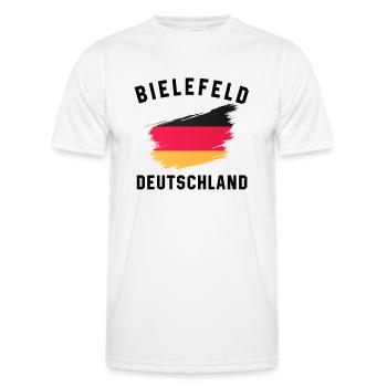 Drapeau de l’Allemagne - Design moderne de coup de pinceau - T-shirt sport Homme - blanc - Devant - AI Model Male 178 dark (178cm)