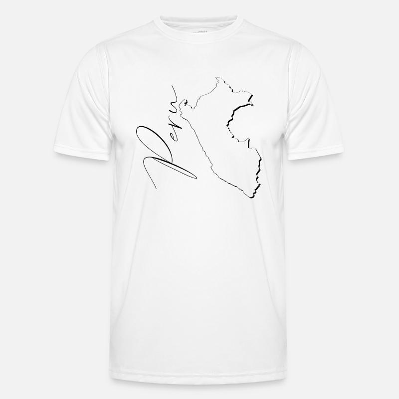 Peru map as outline EN - Men's Functional T-Shirt - white