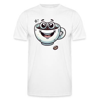 Coffee cup - Men's Functional T-Shirt - white - Front - AI Model Male 178 dark (178cm)