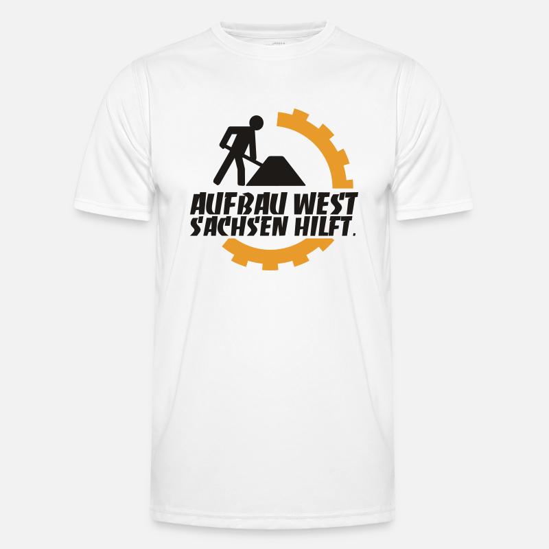 Construction West - Saxony helps. - Men's Functional T-Shirt - white