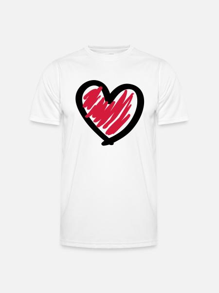 Cool Heart - Männer Funktions-T-Shirt - Weiß