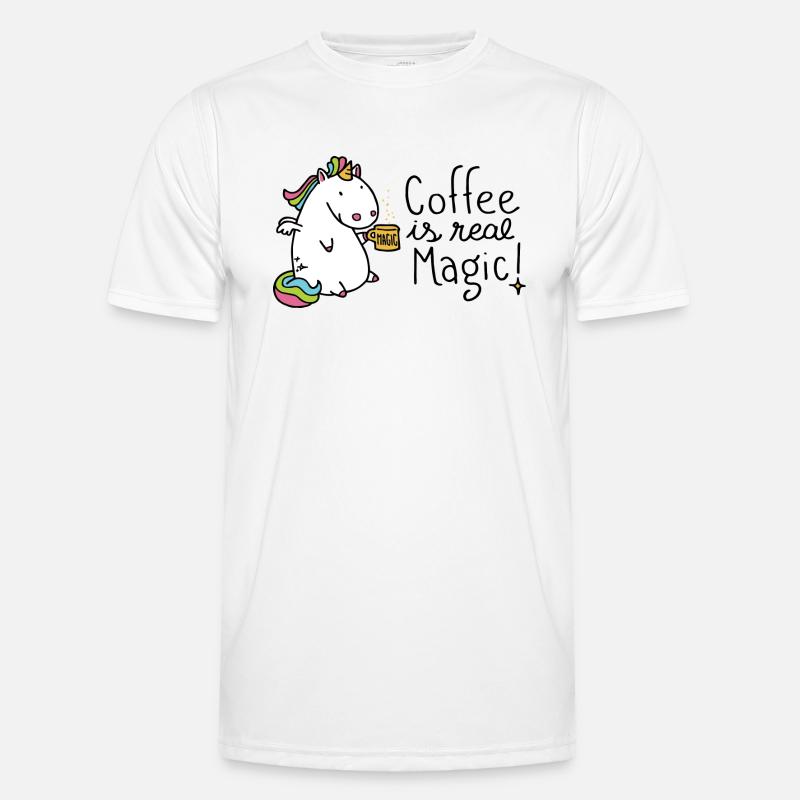 Coffee is real Magic - Männer Funktions-T-Shirt - Weiß
