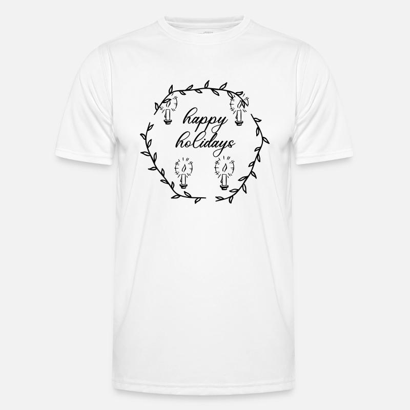 advent advetskranz happy holidays - Männer Funktions-T-Shirt - Weiß